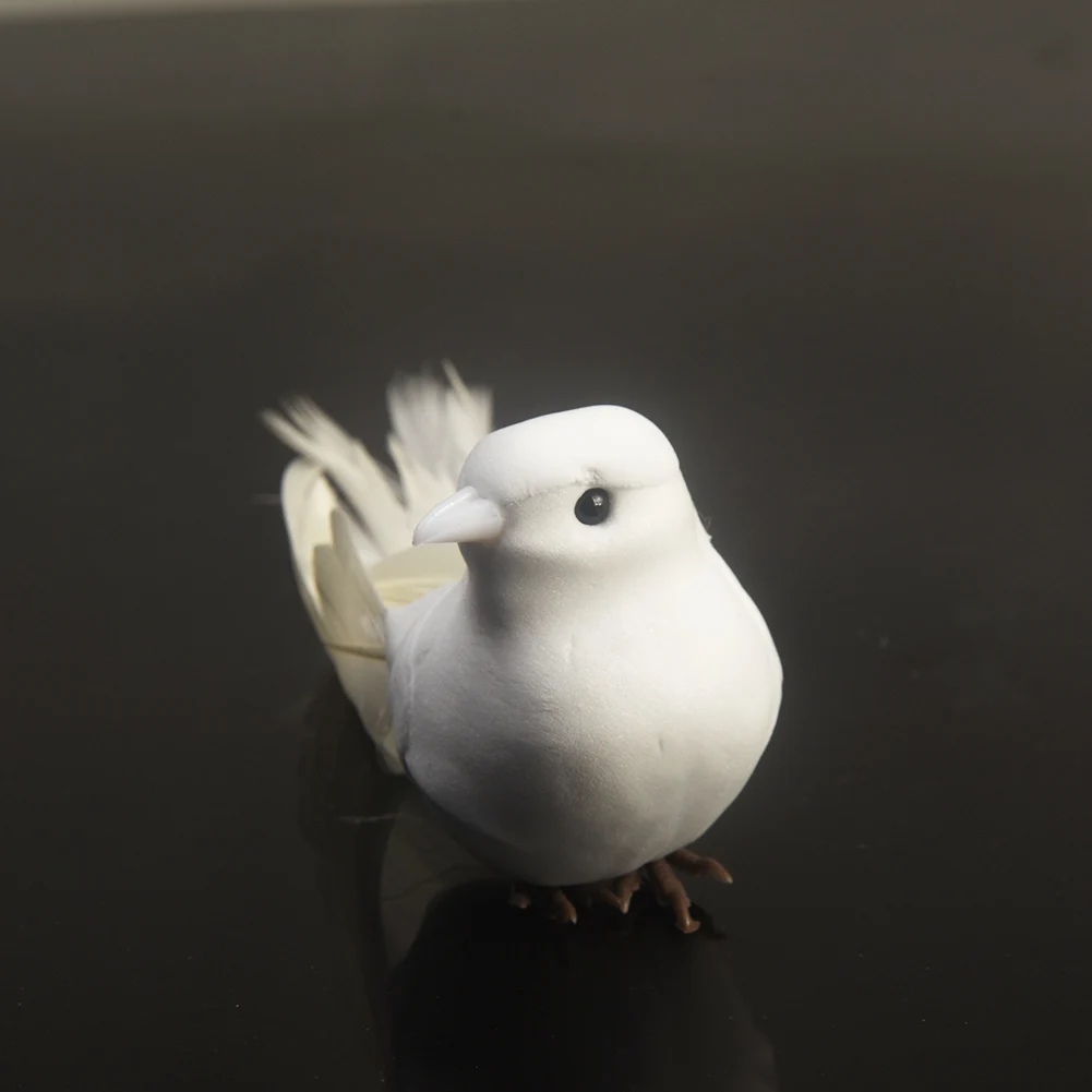 Мини пена искусство отделки перьями миниатюрная птица искусственные голуби украшения милый белый Декор