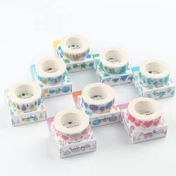 Ruban de masquage Washi indéchirable, 8 pièces de 15mm, ruban de papier collant pour bricolage, artisanat décoratif, emballage cadeau, journal de Scrapbook 