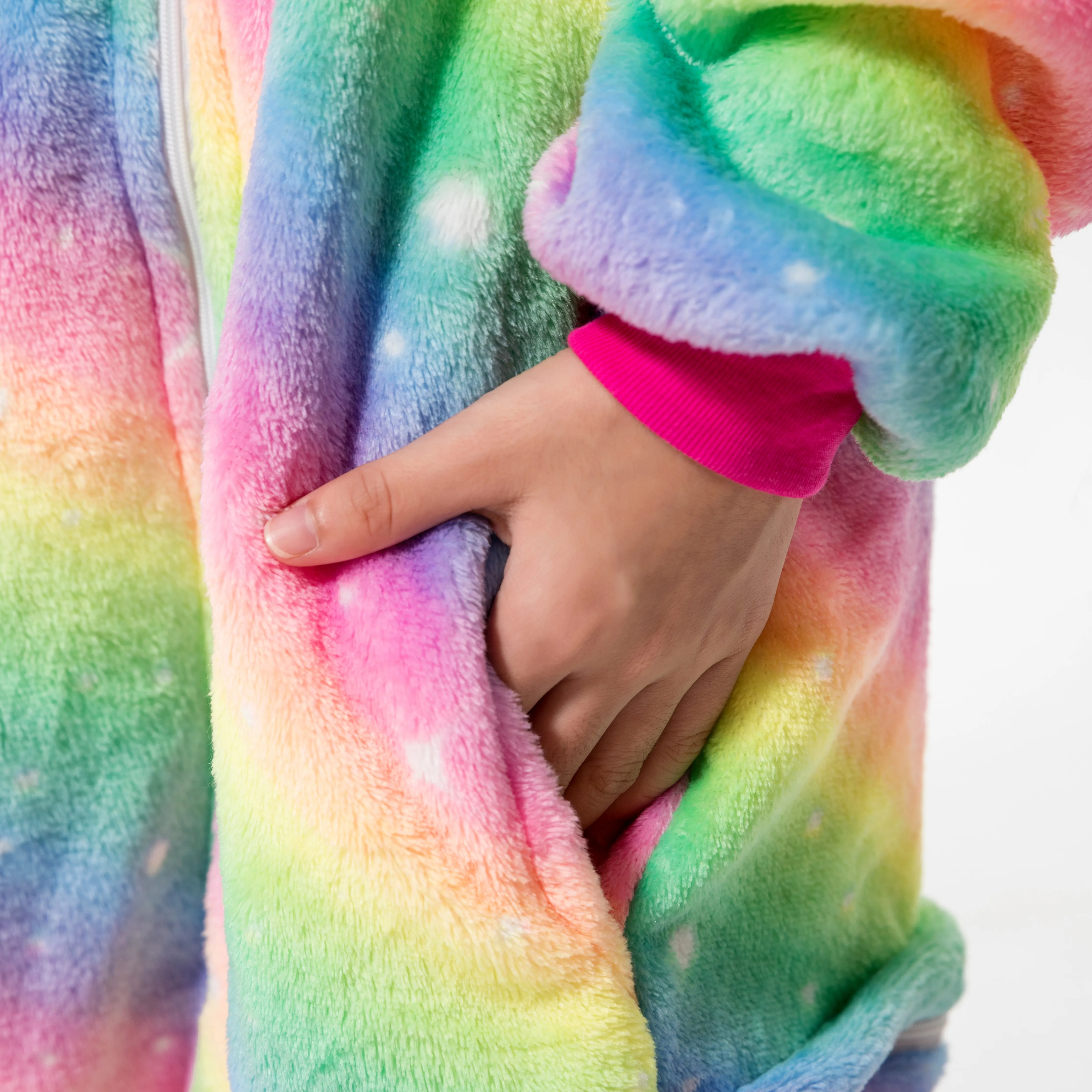 Детская Фланелевая пижама Kugurumi с радужными звездами единорогом мультяшным