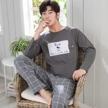 Autumn Winter Knitted Cotton Cartoon Men's Pyjamas Cartoon Pajamas Set Male Sleepwear Pyjamas Nightsuits Pijama XXL Homewear Autumn Winter Knitted Cotton Cartoon Men's Pyjamas Cartoon Pajamas Set Male Sleepwear Pyjamas Nightsuits Pijama XXL Homewear