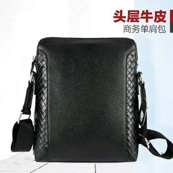 

Manufacturers Direct Selling Leather Shoulder-Bag Men'S Messenger Bag Full-Grain Briefcase Verticle Shoulder Ba