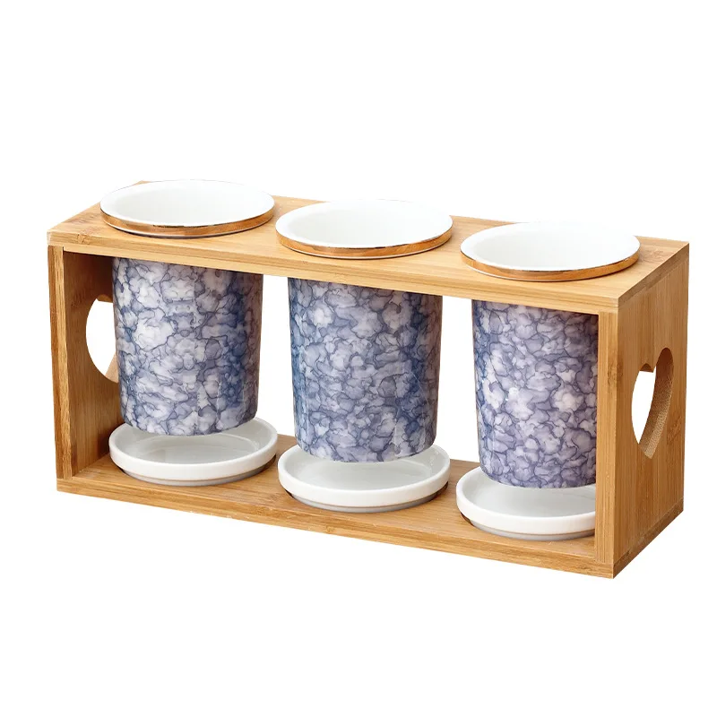 

Bamboo Ceramic Chopsticks Bucket Storage Chopsticks Rack Tableware Storage Box Kitchen