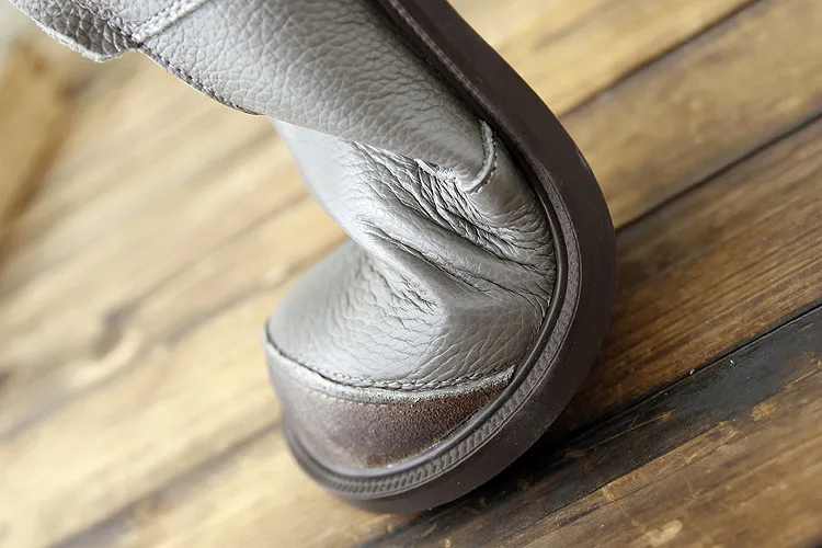 Careaymade-Low top shoes Genuine leather comfortable women's shoes Japanese simple student boots casual shoes women's shoes