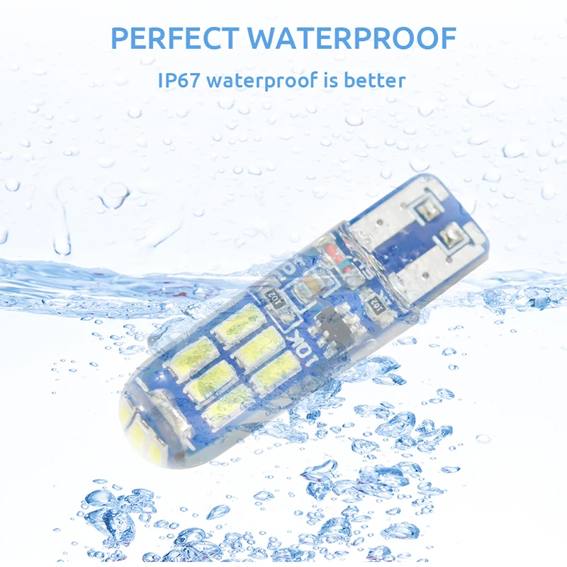 LED 플래시 LED 194 168, W5W T10, T10 스트로브, W5W 실리카겔, 15SMD 주차 전구, 자동 웨지 클리어런스 램프, CANBUS, 10 개