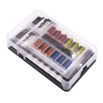 

Fuse Box Fuse Block Holder Screw Nut Terminal Independent Positive Negative Pole LED Indicator Fuse Box