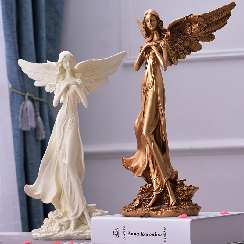 Скандинавские Творческие смолы ангел женщина крыло ремесла украшения Современные Декорации для дома скульптура персонажа миниатюрные фигурки