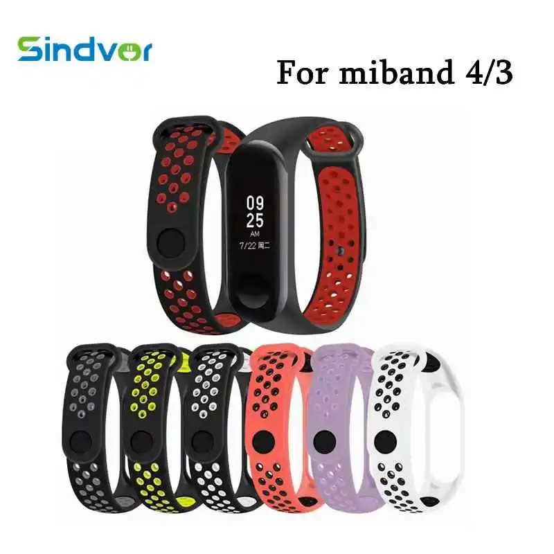 Дышащий ремешок для Xiaomi Mi Band 3 4 Смарт часы наручные M3 M4 Plus браслет MiBand Miband