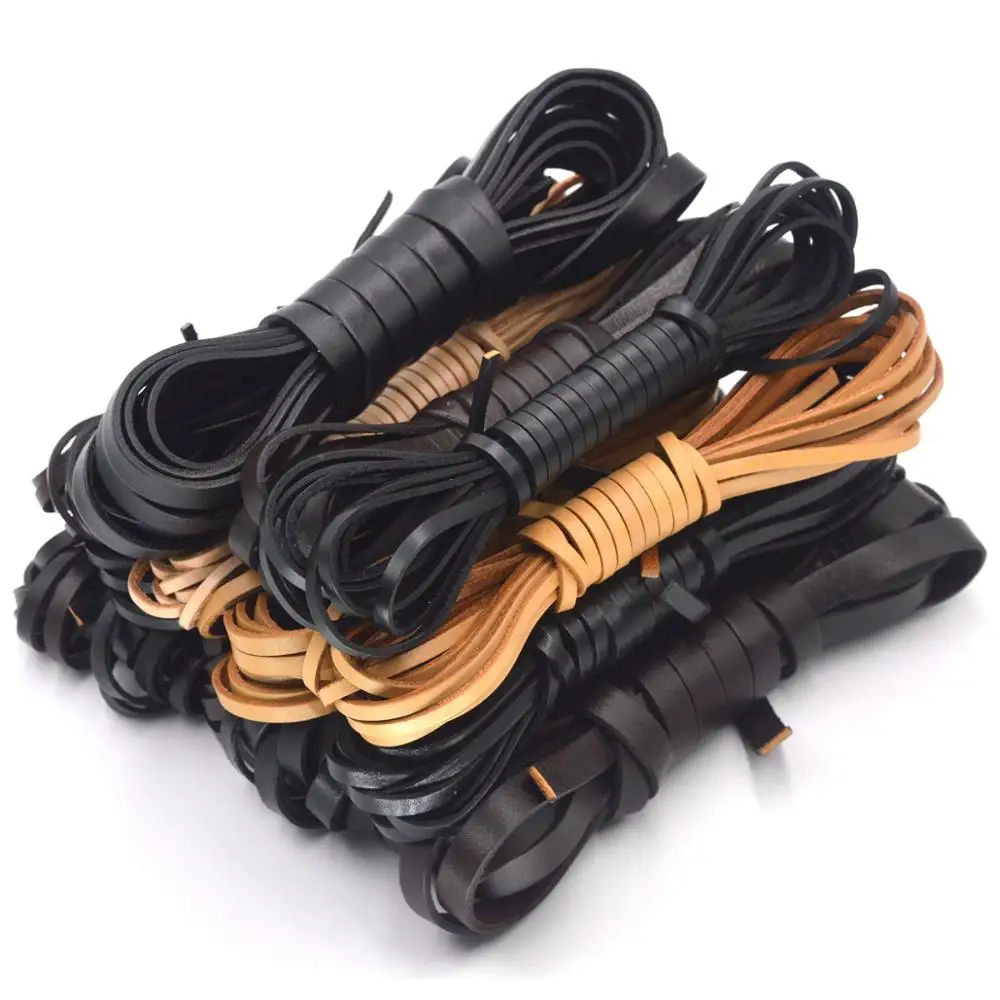 Leather Cord Leather Material Handmade Leather Cowhide Leather Cord Strip Flat Rope DIY Leather Craft Jewelry Bag Accessories 2Yards