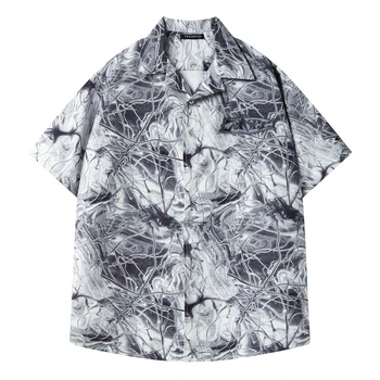 

Mens Tie Dye Summer Hawaii Beach Shirts Harajuku Streetwear 2020 Summer Short Sleeve Blouse Male Unisex Oversize Shirts Tops