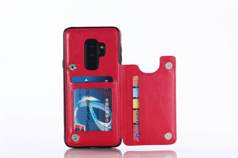 gules Двухкнопочный Флип-кошелек для samsung Galaxy S7 S7 Edge S8 S8 Plus S9 S9 Plus S10 S10 Plus Note8 9 кронштейн чехол из ТПУ - Цвет: gules