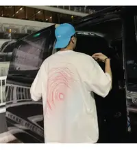 Camiseta de manga corta para hombre, ropa estampada de gran tamaño, estilo preppy, suelta, combina con todo, estilo Harajuku, guapo