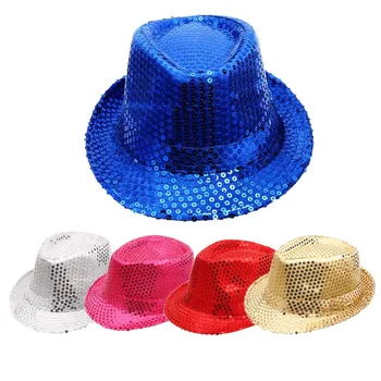 

Sequined Hat Dance Stage Show Magic Jazz Performances Charm Fashion Simple Design Solid Headwear 2020 Top Dropshipping YH