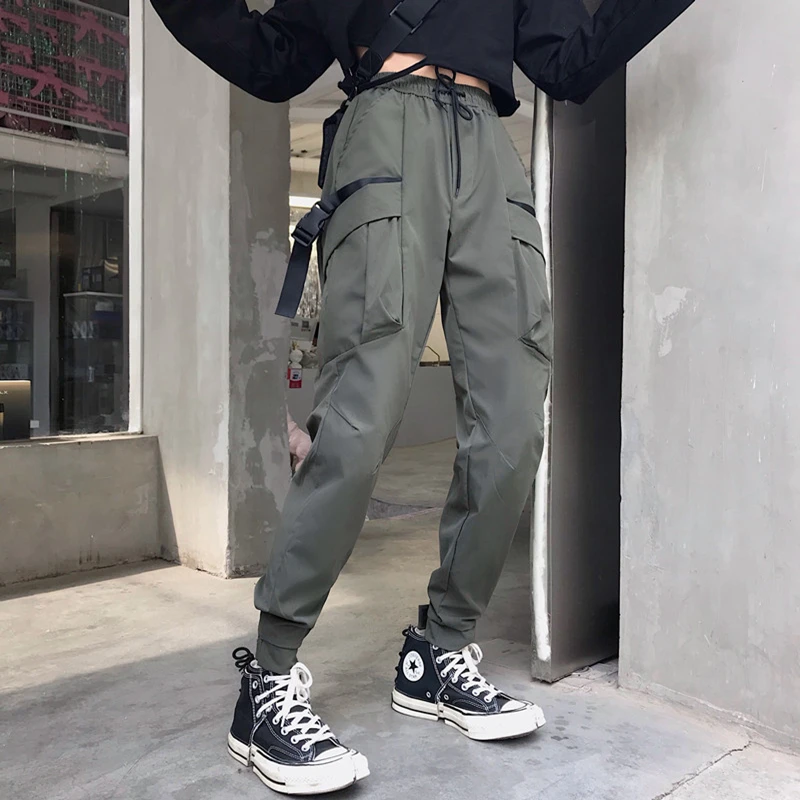 

New arrived 2020 Big Pockets Cargo pants women High Waist Loose Streetwear Trouser hip hop high quality joggers pants