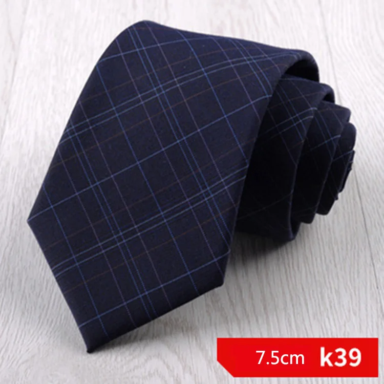 7 см или 7,5 см тонкий мужской костюм хлопок галстук зеленый синий плед полосатый галстук для мужчин Бизнес Свадьба Для худой шеи галстуки аксессуары - Цвет: K39