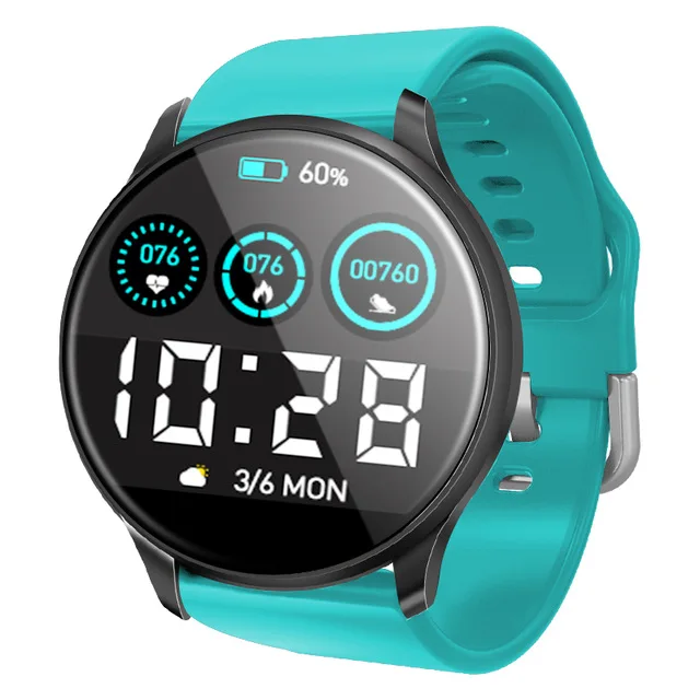 Женские спортивные Шагомер Смарт-часы мониторинг сердечного ритма сна IP67 Водонепроницаемый Bluetooth информация напоминание умный Браслет - Цвет: Light-blue