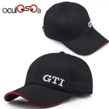 Модная изысканная вышивка GTI одноцветная бейсболка мыть хлопок мужская шляпа грузовик головной убор для водителя кепи-унисекс высокого качества регулировки кости