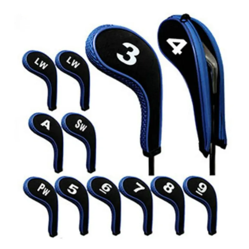 Golf Irons Head Cover Irons Headcover 12pcs/set  Zipper Golf Clubs Protecter 4