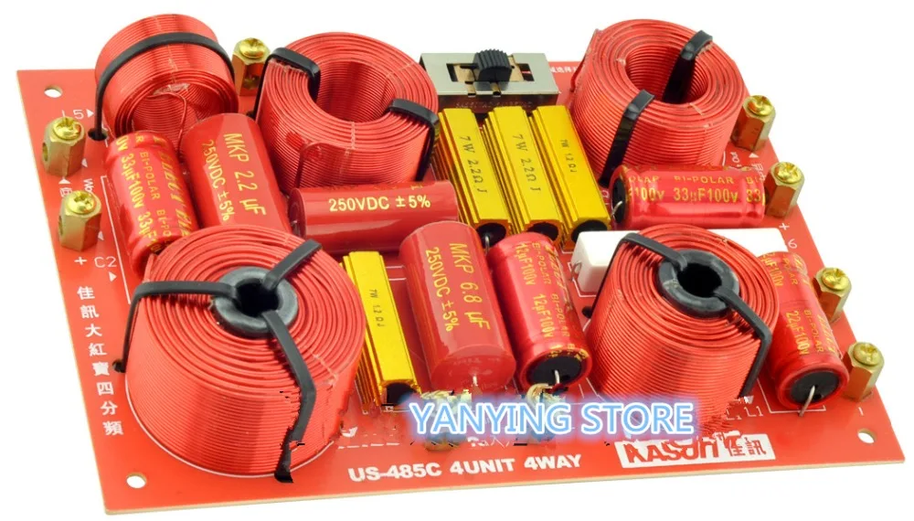 

Бесплатная доставка, 1 шт., новинка, телефон Kasun US-485C, 4 канала, высококачественный динамик, поперечное аудио, пересечение частоты, 380 Гц, 850 Гц, 4600 Гц