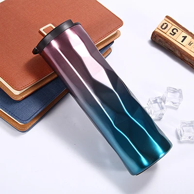 Кружка для кофе с двойными стенками, чашки для кофе без BPA, свободная вода BPA бутылка из нержавеющей стали герметичная с крышкой C1273 f - Цвет: 03