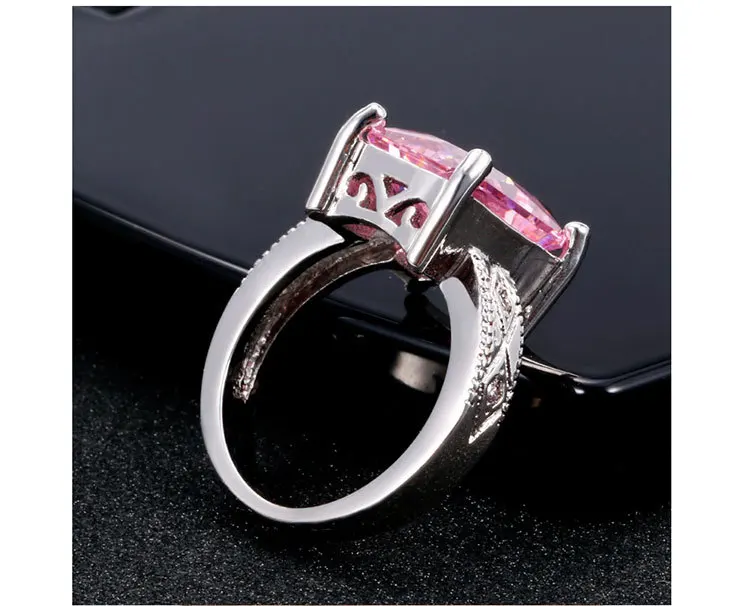Legenstar фиолетовые/розовые кольца с большими кристаллами для женское серебряное кольцо Модный свадебный обручальный на палец кольцо ювелирные изделия
