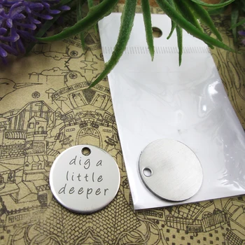 

20pcs--"DIG A LITTLE DEEPER"stainless steel charms 5 styles for choosing DIY Charms for necklace bracelets