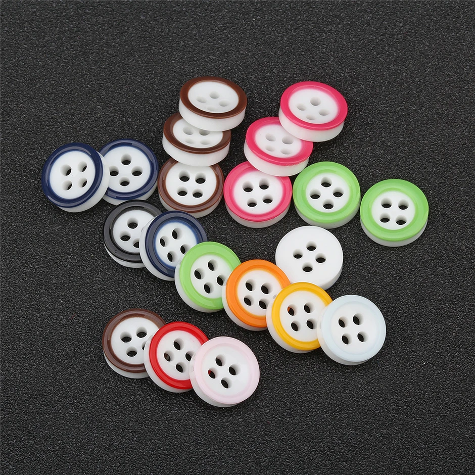 100 шт мини кнопки 4 отверстия смолы кнопки для скрапбукинга ремесла DIY Детские аксессуары для шитья одежды пуговицы украшения