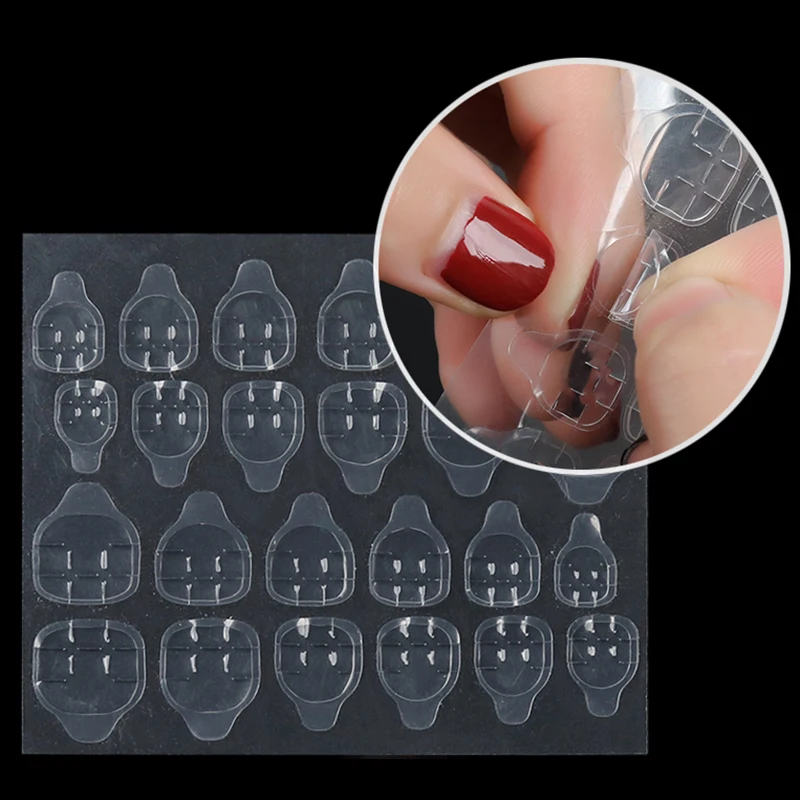 24 шт Профессиональные накладные ногти наклейки прозрачные двухсторонние клейкие наклейки с лентами накладные ногти инструменты для наращивания - Цвет: 1PC