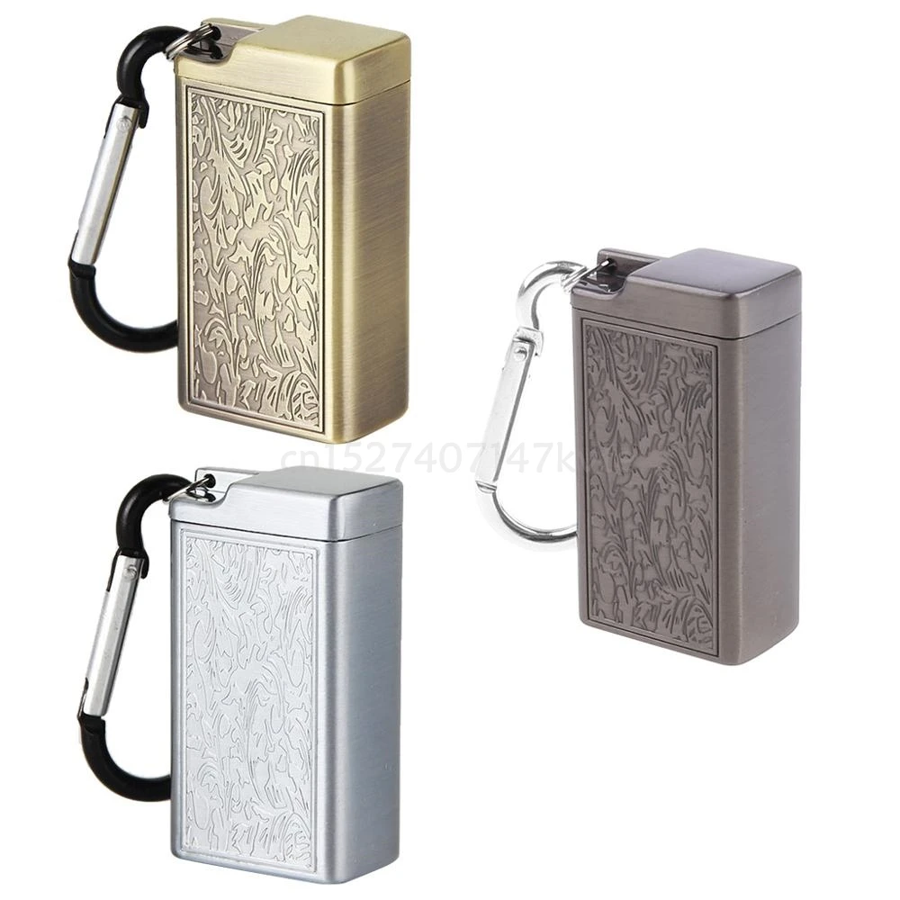 Smoke Ash Tray Mini Portable Ashtray Outdoor Keychain Metal Pocket Holder