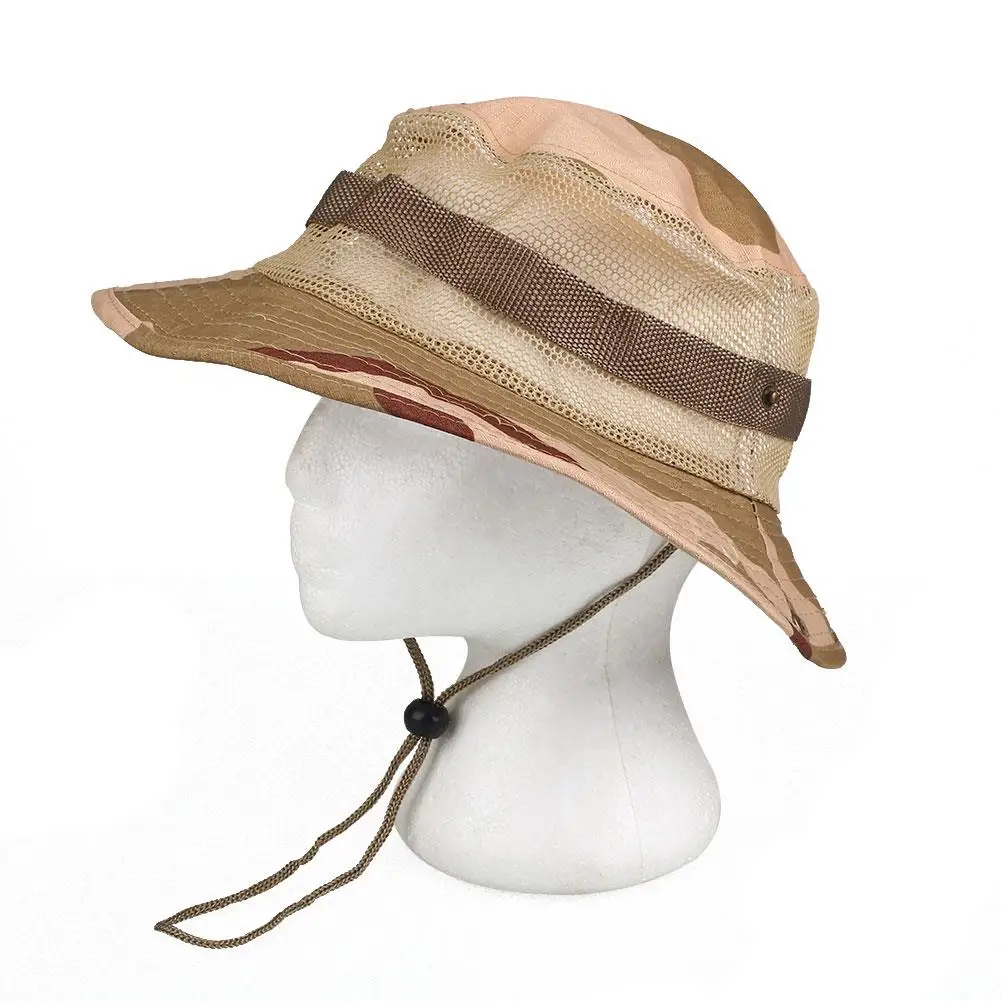 desert camouflage 2 Открытый взрослых рыбалка охота Пешие прогулки камуфляжные шляпы Солнцезащитная крышка с сеткой - Цвет: desert camouflage 2