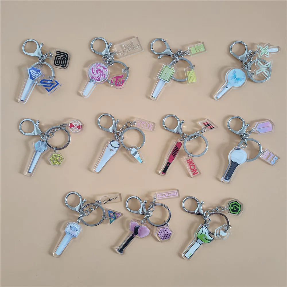 Kpop Mini Light Sticks Keychains (All groups)