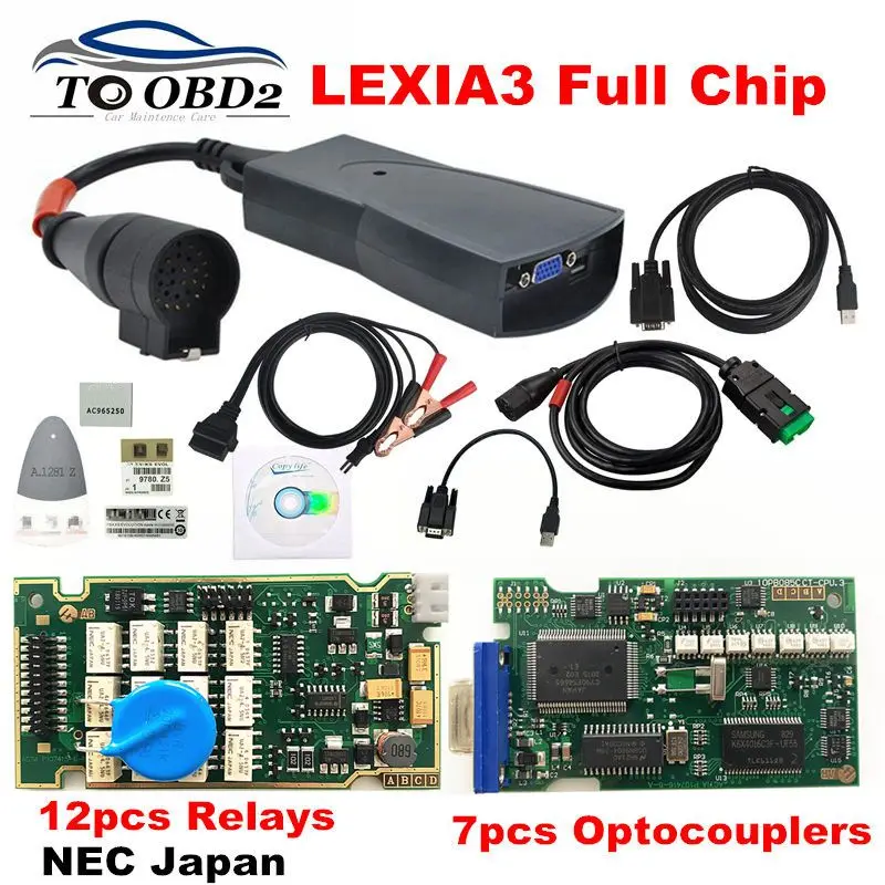 Полные чипы Diagbox 7 83 8 55 Lexia3 921815C 12 шт. NEC Реле оптопары Многоязычная PSA Lexia 3 PP2000