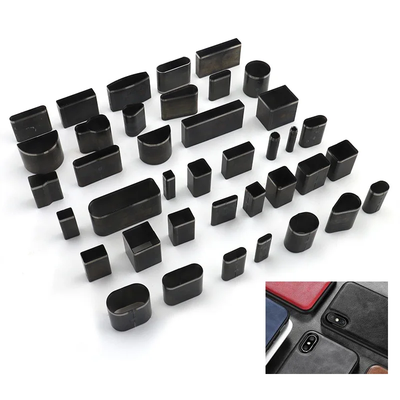 Goedkoop 55 stks set Lederen Hole Hollow Cutter Punch Sets Metalen Hole Cutter Stoten Handgemaakte Lederen Craft DIY Tool voor Telefoon Holster