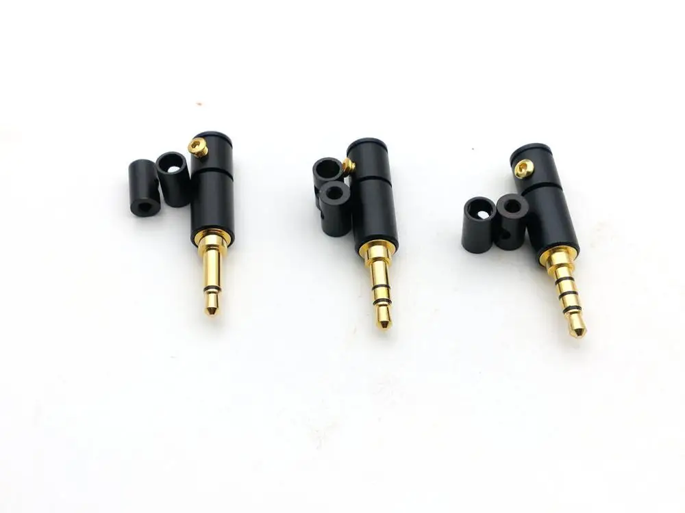 100pcs 3 5mm mono Stereo 4Pole Repair headphone Plug Metal Audio connector adapter