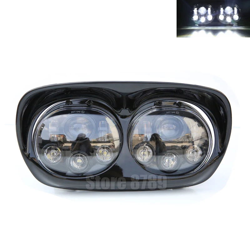 Black/Chrome Motorcycle High Brighten Forward LED Headlight For Touring