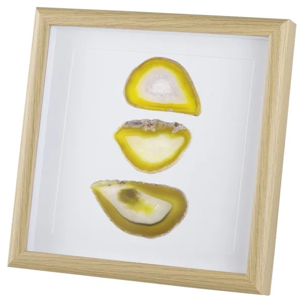 Yellow Dyed Agate TUMBEELLUWA 8.7 inches Framed Agate Slice,Natural Agate Geode Gemstone Wall Decor,Dorm Living Room Wedding Wall Art Home Decor - Цвет: Yellow Dyed Agate