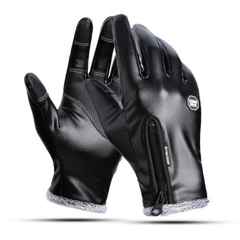 

Winter Outdoor Ski Gloves Women Men Waterproof Touch Screen Windproof Warm Riding Plus Velvet Black Gloves