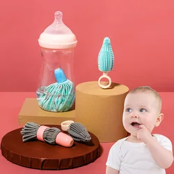 Garrafa de bebê escova infantil mamilo leite garrafa escovas silicone 360 graus rotação bico copo ferramenta limpa especialidade conjunto