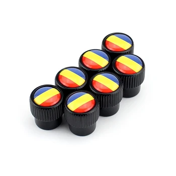 

4pcs Anti Theft Car Wheel Tire Valve Cap Romania National Flag Alloy Tubeless Tyre Stem Valves Air Dust Cap For AUDI BMW Benz