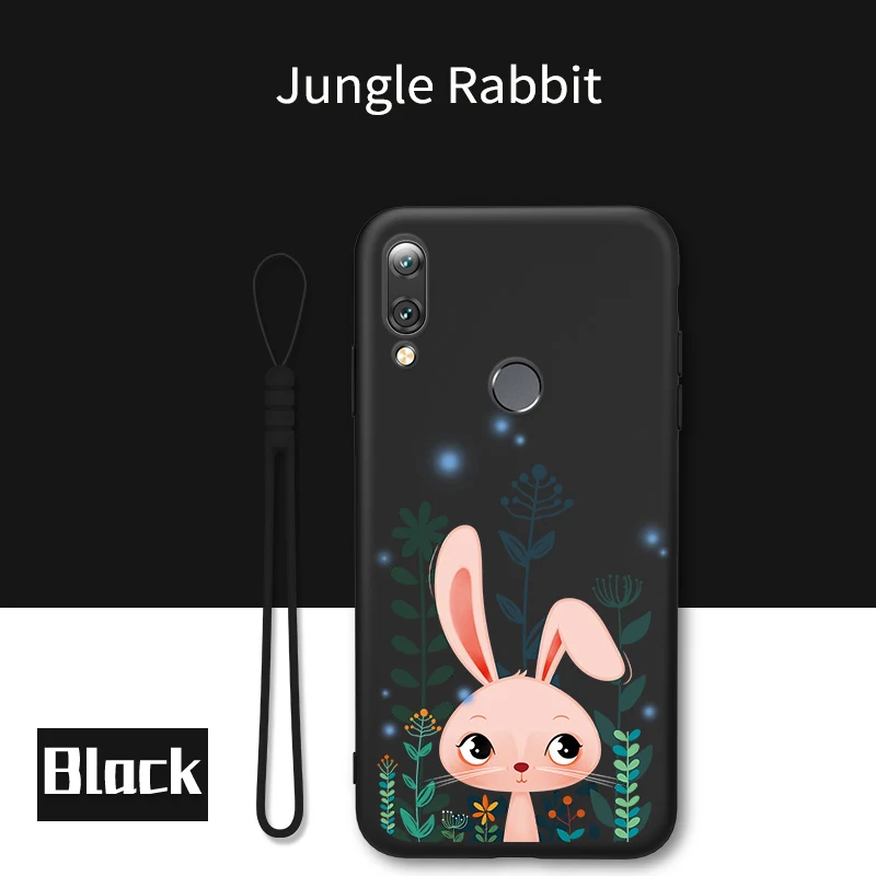 Жидкий силиконовый чехол для huawei P20 P30 mate 10 20 Lite Nova 3i милый мультяшный чехол бампер для huawei Honor 10 9 8 8x Funda Capas - Цвет: Jungle Rabbit