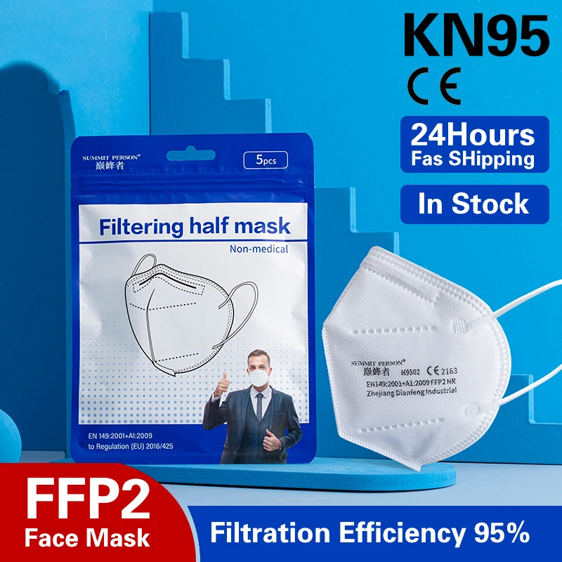 CE Mascarilla FFP2 Reutilizable KN95 маска для полости рта 6 слоев Анти-капли защитный маски лица