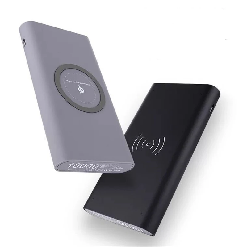 Qi Wireless Charger 10000mah Power Bank External Battery Poverbank Portable Mobile Phone Charger for iPhone X Samsung Powerbank