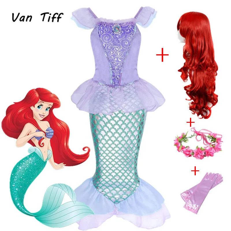 Костюм Хеллоуин Макияж маленькая принцесса Ариэль платье Карнавальный костюм