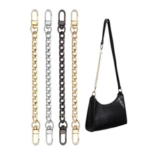 

Durable Wide Flat Metal Aluminum Bag Chain Solid Color Unisex Thick Bag Chain Strap All Match Handle Replacement For Handbag