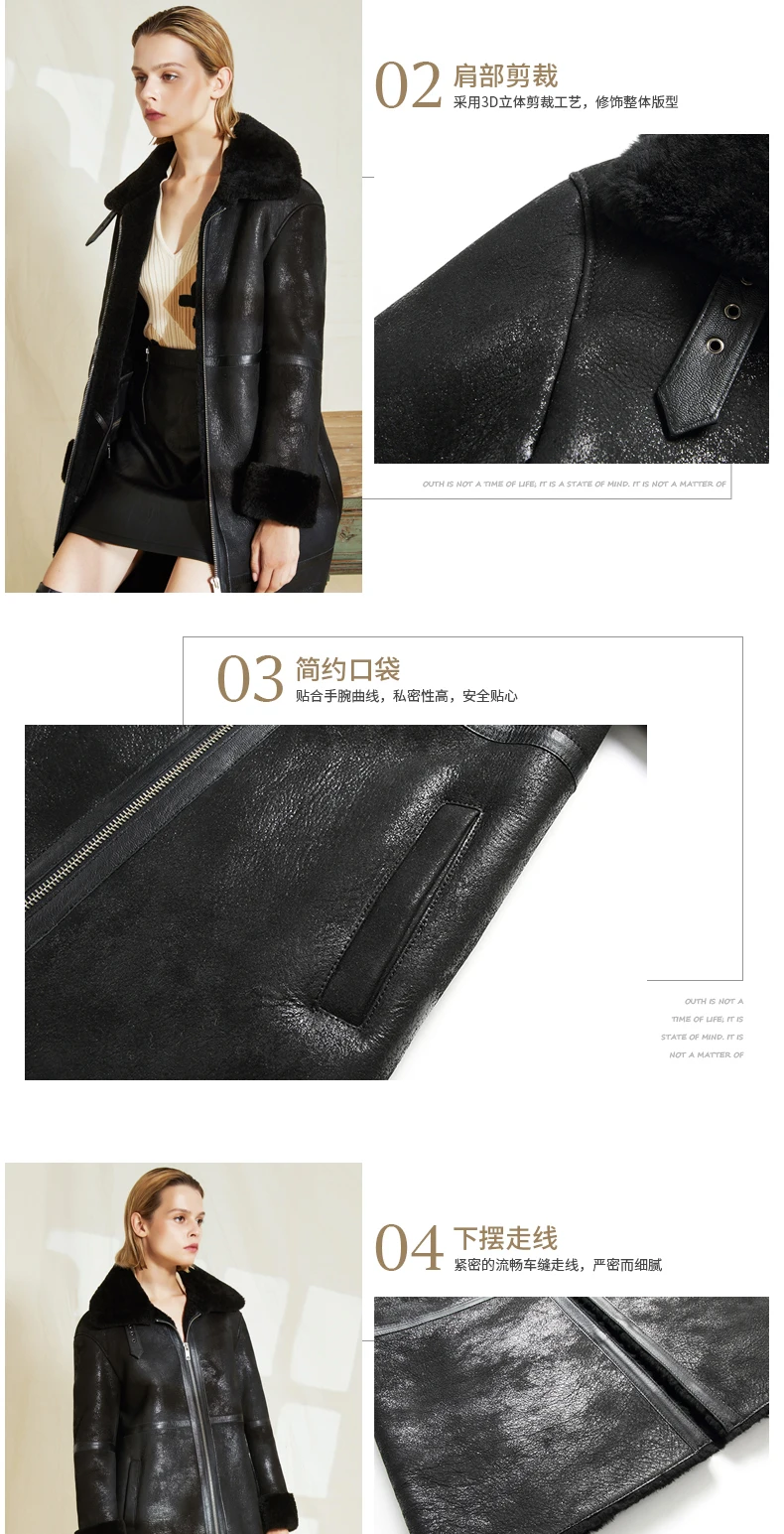 New Winter Real Fur Jacket Wome Long Genuine Leather Coat Warm Thick Sheep Fur Liner Double Faced Fur Parka Oversize Cothes