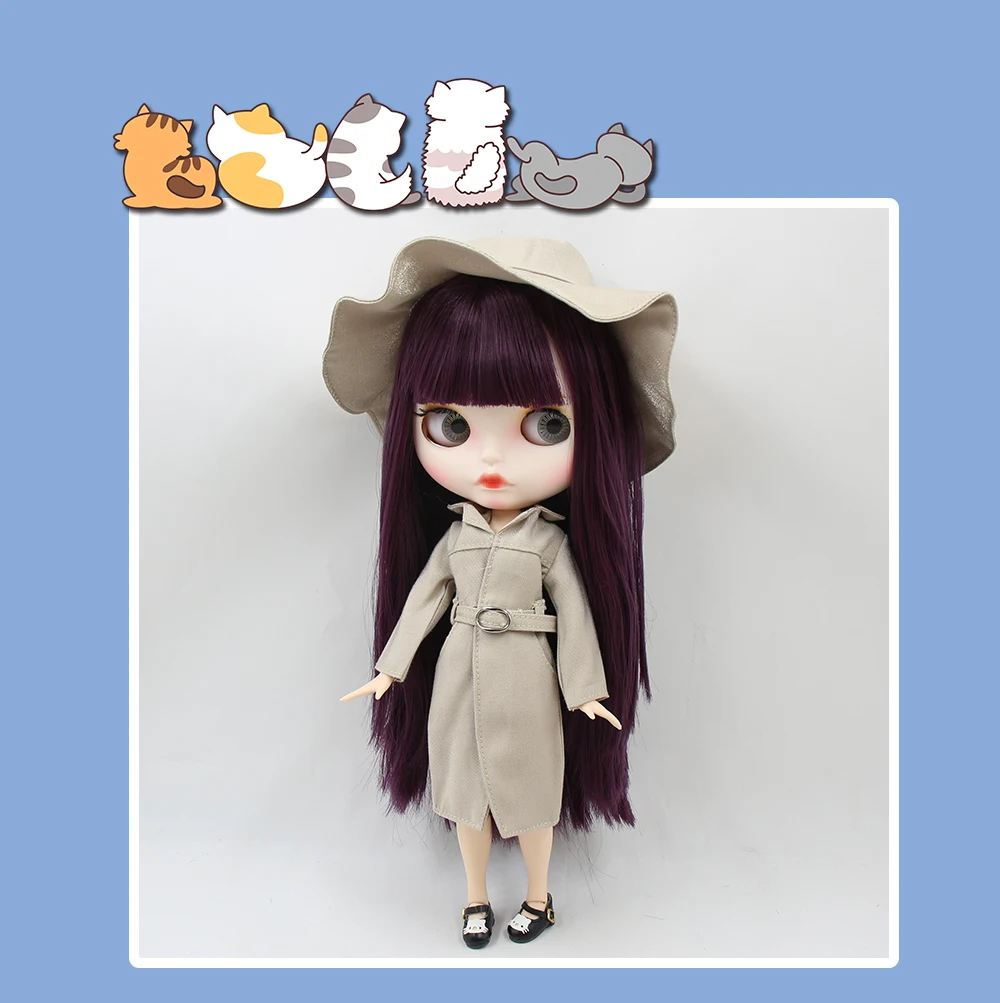 Juliet – Premium Custom Neo Blythe Doll with Purple Hair, White Skin & Matte Pouty Face 1