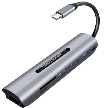 

Card Reader PD Charging Port 7 In 1 4K Ultra Slim USB C Hub Multifunctional HDMI Splitter Adapter Computer For MacBook