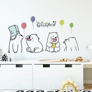 

Cute Rilakkuma Children's Kindergarten Bedroom Dormitory Cabinet Decorative Wall Stickers Free Stickers