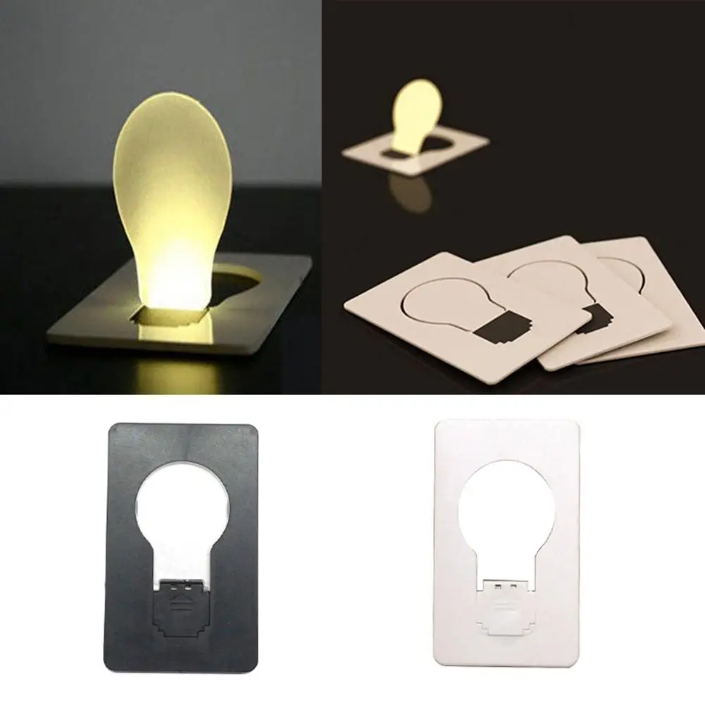 

Mini Folding Portable Pocket Card LED Night Light Torch Flashlight Lamp Tool Card Light Night Lamp Decor Credit Card Size Home