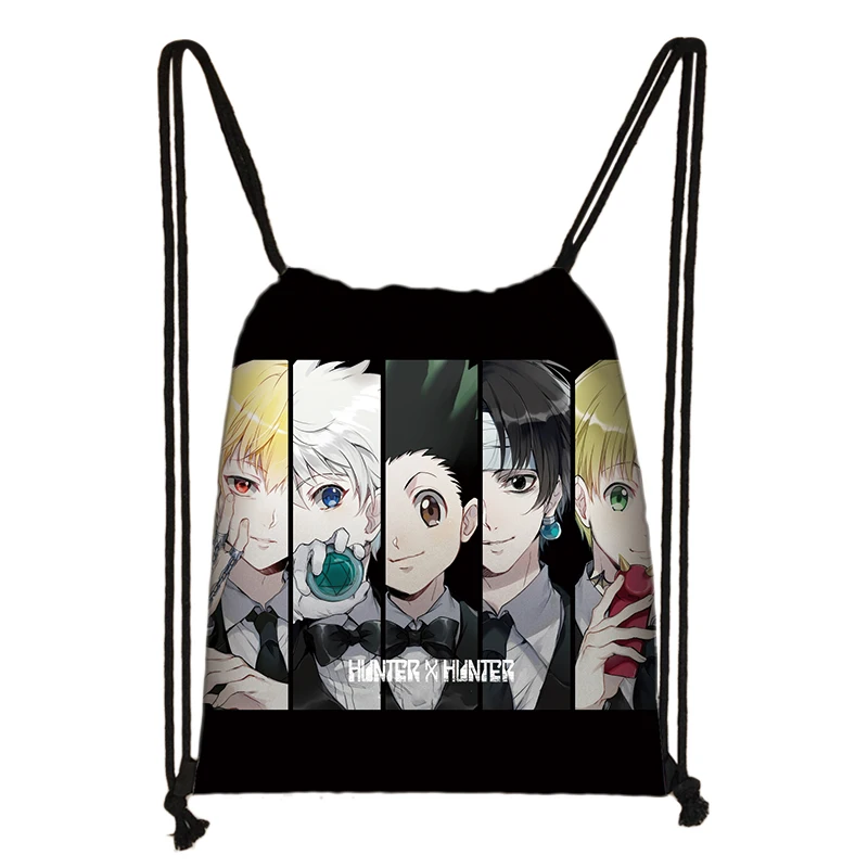 Anime HUNTERxHUNTER Backpack Hunter X Hunter Women Drawstring Bag HXH Killua Zoldyck Gon Freecss Chrollo Girl Storage Travel Bag stylish backpacks for teenage girl Stylish Backpacks