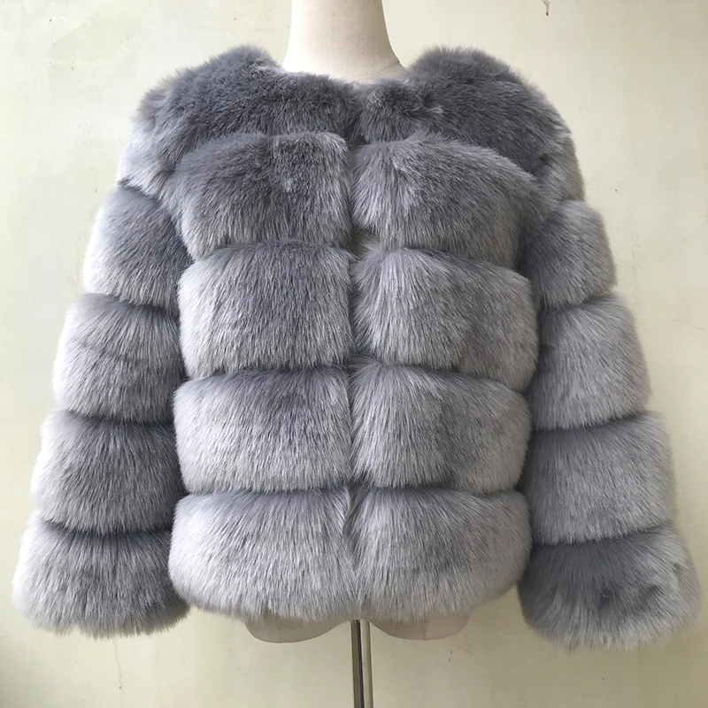 HJQJLJLS 2021 Winter New Fashion Women Faux Fur Coat Female Black Elegant Fluffy Thick Warm Artificial Fox Fur Jacket Outerwear long down coat